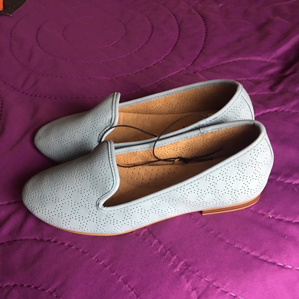 Powder blue flats- Whitemt dress shoes 5.5